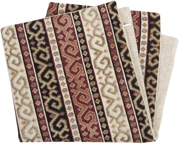Burgundy Throw Pillow Covers Red and Black Kilim - 18 x 18 Inches Decorative Pillows, Boho Room Decor for Couch, Bohemian Outdoor Case for Farmhouse, Ethnic, Aztec, for Diwan