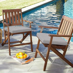idee-home Outdoor Chair Cushions Set of 4, 17" x 16" Outdoor Seat Cushion Waterproof Patio Furniture with Ties, Dining Chair Pads