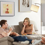 60" Floor Lamps with Remote Control & Bulb, Colors Temperature & Brightness Adjustable, Beige Shade & Brown Pole