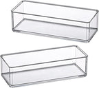 Amazing Abby - Glamour - 2-Pack Acrylic 1-Compartment Makeup Organizer, Transparent Plastic Lipstick Holder, Perfect Bathroom Vanity Storage Solution for Lipsticks, Nail Polishes, and More