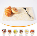 Natural Marble Cutting Boards for Kitchen - 12" x 8" Multi-Purpose Pastry Marble Tray Cheese Board Marble Slab for Counter, Bathroom Perfume Tray Jewelry Candle Plate (Yellow)