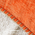 MIULEE Pack of 2 Fall Couch Throw Pillow Covers 20x20 Inch Bright Orange Farmhouse Decorative Pillow Covers with Stitched Edge Soft Chenille Solid Dyed Pillow Covers for Sofa Bed Living Room