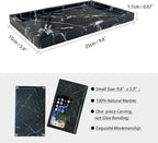 Natural Black Marble Vanity Tray, 9.8"x5.9" Genuine Marble Stone Tray for Bathroom/Kitchen/Dresser