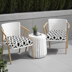 idee-home Outdoor Chair Cushions Set of 2, Thick 17" x 17" x 3" Outdoor Seat Cushions Patio Furniture Waterproof with Ties, Dining Pads