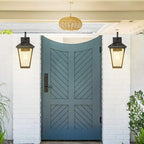 Outdoor Light Fixtures Wall Mount, Waterproof Exterior Wall Lanterns with Glass, Outside Wall Sconces, Front Porch Lights for House Garage Doorway Patio (Black, Clear Glass)