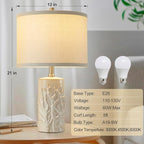 Luvkczc Modern Ceramic Table Lamps Set of 2 for Living Room White Desk Lamps for Bedroom Decor Farmhouse Table Lamp nightstand lamp for Office Dorm