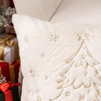 Christmas Embroidered Throw Pillow Cover - Soft Chenille Holiday Decorative Cushion for Xmas Tree Decor, Winter Home Decor, Cozy Living Room Bedroom Sofa (Christmas Tree, 22" x 22" (Pack of 2))