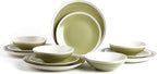 Rock Ridge Speckled Stoneware Dinnerware Set, 12 Piece, Beryl and Ivory