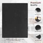 Diflart Natural Stone Cuttings Board for Kitchen, 16x20 Inch, Black, Granite Pastry Slab Large with Non-Slip Feet for Cheese, Charcuterie, Dough, Chocolate, Pack of 1 Piece