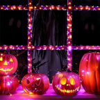 66Ft 200 LED Halloween Fairy Lights Plug in, 8 Modes String Lights with Timer for Outdoor & Indoor, Waterproof Twinkle Lights for Bedroom Garden Party Patio Halloween Decorations (Purple&Orange)