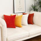 Jeneoo Bright Red Decorative Throw Pillow Covers Soft Chenille Comfy Lumbar Couch Cushion Cover Decor (Set of 2, 12 x 20 Inches)