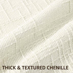 decorUhome Christmas Cream White Chenille Throw Pillow Covers 26x26 Set of 2 Thick Textured Slubby Couch Pillow Covers Farmhouse Accent Modern Neutral Decorative Pillow Cases for Bed Sofa Living Room