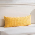 Fancy Homi 1 Pack Yellow Spring Long Lumbar Body Decorative Throw Pillow Covers 20x54 Inch for Bed Couch Bedroom Bench, Soft Corduroy Rectangle Solid Pillow Case 50x137 cm, Rustic Farmhouse Boho Decor