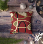 CAPSCEOLL Red Tan Black Geometric Circle Printing Decorative Throw Pillow Case 18X18Inch 2PCS Home Decoration Pillowcase Zippered Pillow Covers Cushion Cover