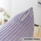 Home Brilliant Purple Throw Pillow Covers 24x24 Set of 2 Decorative Pillow Covers for Couch Striped Velvet Corduroy Accent Pillow Cover for Couch Chair, 24 x 24 Inch, Lavender
