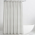KGORGE Semi Sheer Shower Curtain for Bathroom - Linen Blend Fabric Lightweight Waterproof Privacy Assured Button Hole Shower Curtains for Bathtub, Grey, 72 x 90 inches Long, Hooks Included