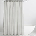 KGORGE Semi Sheer Shower Curtain for Bathroom - Linen Blend Fabric Lightweight Waterproof Privacy Assured Button Hole Shower Curtains for Bathtub, Grey, 54 x 78 inches Long, Hooks Included