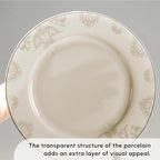 Karaca Siena 53-Piece Porcelain Plates and Bowls Set with Dinner & Dessert Plates, Shakers - Bone China Dishware Sets - Kitchen Dinnerware Set for 12 People