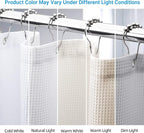 AmazerBath White Waffle Shower Curtain, 36x72 Inches, Fabric Stall Curtain With Waffle Weave, Hotel Quality Bathroom Shower Curtains