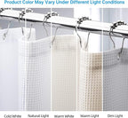 AmazerBath Waffle Shower Curtain White, Stall Shower Curtain 48 x 72 Inches, Fabric Curtain Heavy Duty 240GSM, Hotel Quality Bathroom Curtains