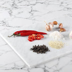 Koville Italian Carrara Marble Cutting Board for Kitchen, 16x12inch Large Hand Crafted Marble Slab for Cheese, Charcuterie, Pastry Board - Wedding Gift, House Warming Gift