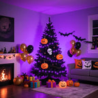 600 LED Purple Halloween Lights Indoor Outdoor, 197FT Halloween String Lights Waterproof 8 Modes Plug in Purple String Lights for Christmas Tree Bedroom Party Home Thanksgiving Decorations