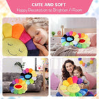 Smile Face Plush Rainbow Pillow, Sunflower Indie Decor Plush Pillow Soft & Comfortable Flower Floor Pillow for Home Reading Bed Room Decoration (40CM, Grey)