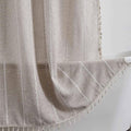 WELTRXE Boho Shower Curtain with Tassel Modern Farmhouse Shower Curtain Set, Rustic Bathroom Decor, Heavy Duty Fabric Water Repellent with Hook, Taupe, 72x72 Inches