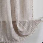 WELTRXE Boho Shower Curtain with Tassel Modern Farmhouse Shower Curtain Set, Rustic Bathroom Decor, Heavy Duty Fabric Water Repellent with Hook, Taupe, 72x72 Inches