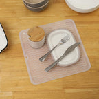 Silicone Dish Drying Mat for Multiple Usage,Easy clean,Eco-friendly,Heat-resistant Silicone Mat for Kitchen Counter or Sink,Refrigerator or Drawer liner Translucent M 12 inches x 12 inches