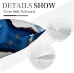 Navy Blue and Gold Throw Pillow Covers 18x18 Inches Set of 4, Modern Decorative Abstract Oil Painting Pillow Cover for Sofa Bed Chair Office Bedroom Livingroom Couch Dark Blue and Gold Decor