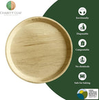 Disposable Palm Leaf 15" Round Trays (25 pieces) Bamboo Like Serving Platters, Disposable Boards, Eco-Friendly Dinnerware For Weddings, Catering, Events