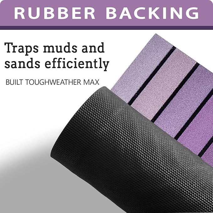 Bulijojo Purple Entrance Door Mat Large 17 x 30 Inch Entry Way Doormat Front Door Rug Outdoor Heavy Duty Welcome Mat, Non Slip Rubber Back Low Profile