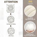 Sioloc Soft Knot Ball Pillows,Round Throw Pillow Cushion Home Decoration Plush Pillow,Throw Knotted Pillow Handmade Round Plush Pillow（13.7inches,Ivory）