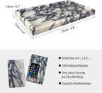 Natural Marble Vanity Tray, 9.8"x5.9" Genuine Calacatta Viola Marble Tray for Bathroom/Kitchen/Dresser