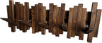 Natural Wood Wall Mounted Piano Coat Rack| Coat Rack Wall Mount| Flip Down Wall Hook Rack 5 Hooks| Entryway Wall Storage with Hooks,Made of Black Walnut.Wall Art
