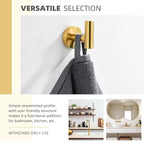 Angle Simple Bathroom Towel Hook, SUS304 Stainless Steel Bath Towel Holder, Robe Hook for Wall, Brushed Gold