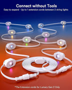 Lumary Extension Cords for Permanent Outdoor Lights Gen 2 Only, Not Work with Pro and Max Version, White, 12Ft
