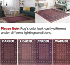 Keen Home Design 4x6 Rug - Machine Washable Area Rug with Non-Slip Backing, Ideal for Living Room, Dining Room, Bedroom - Vintage, Easy Clean, Durable, Low Pile Rug - (4' x 6')