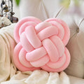 Xuyier Knot Pillow Ball, Decorative Throw Pillows with Velvet Fabric for Couch Bed, 12" Decor Knotted Square Floor Pillow Cushions for Living Room (12 Inches, Blush Pink)