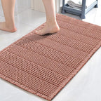 H.VERSAILTEX Upgraded Waffle Bath Mat Super Absorbent Bathroom Mats Non Slip Bath Rugs for Bathroom Floor Machine Washable Dry Fast Bathroom Rugs for Beside Tub, 17" x 24", Soft Pink