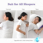 HOMELAB Adjustable Shredded Memory Foam Curve Pillow Queen Size 29"x19", Oversized Crescent Design for Side & Back Sleepers, Doubles as Backrest for Reading, Lounging & Relaxing, Cooling Cover, 1 Pack