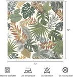 Tropical Leaves Shower Curtain Yellow Green Palm Monstera Leaf Shower Curtains for Bathroom Waterproof Polyester Fabric Bathroom Curtain 72 x 72 Inch with 12 Plastic Hooks