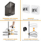 Tension Pole Shower Caddy Corner: Adjustable 4tier Bathroom Organizer Shelves - Rustproof Bathtub Shampoo Rack 43.5-120 inch