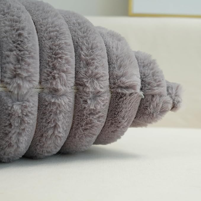 JOJUSIS Pack of 2 Faux Fur Plush Decorative Throw Pillow Covers Couch Cushion Case Soft Pillowcases (Grey, 12 x 20-Inch)