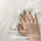 Phantoscope Faux Fur Solid Decorative Pillow Cover Fluffy Throw Pillow Mongolian Luxury Fuzzy Pillow Case Cushion Cover for Bedroom and Couch, Off-White 22 x 22 Inches, Pack of 1