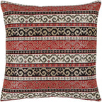 Tapestry Stylish Red-Black 16"x16" Pillow Cover Sham Ethnic Turkish Kilim Tribal Style Throw Decorative for Home Decor, Sofa, Couch, Porch, Patio, Window Seat