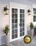 VIANIS Dusk to Dawn Outdoor Wall Lighting, Exterior Light Fixture Wall Mount for House Front Porch Light, Black Anti-Rust Aluminium Modern Outside Coach Lantern with Tempered Glass Shade for Garage