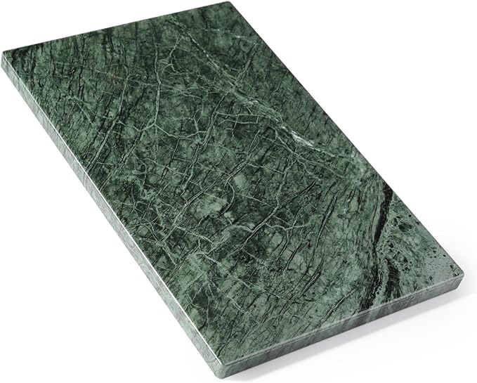 Koville Indian Natural Marble Cutting Board for Kitchen, 12x8inch Hand Crafted Marble Slab for Cheese, Charcuterie, Pastry Board - Wedding Gift, House Warming Gift