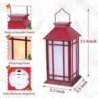 Vintage Flickering Flame LED Lanterns - 13" Hanging Waterproof Decorative Outdoor Flameless Candle